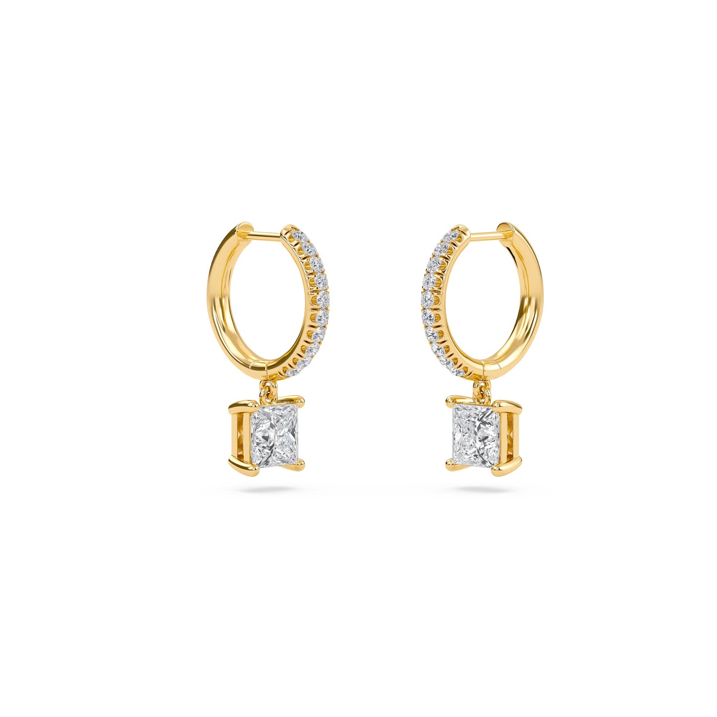 Charm 1 Carat (0.5+0.5) Princess Diamond Earring