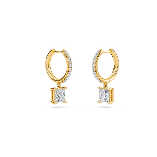 Charm 1 Carat (0.5+0.5) Princess Diamond Earring