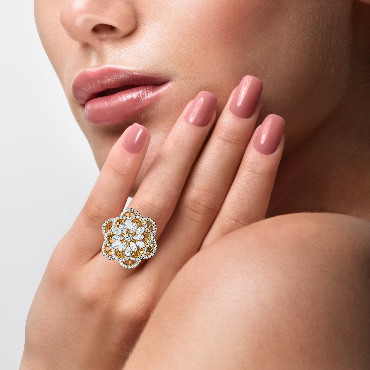 Lotus Diamond Ring