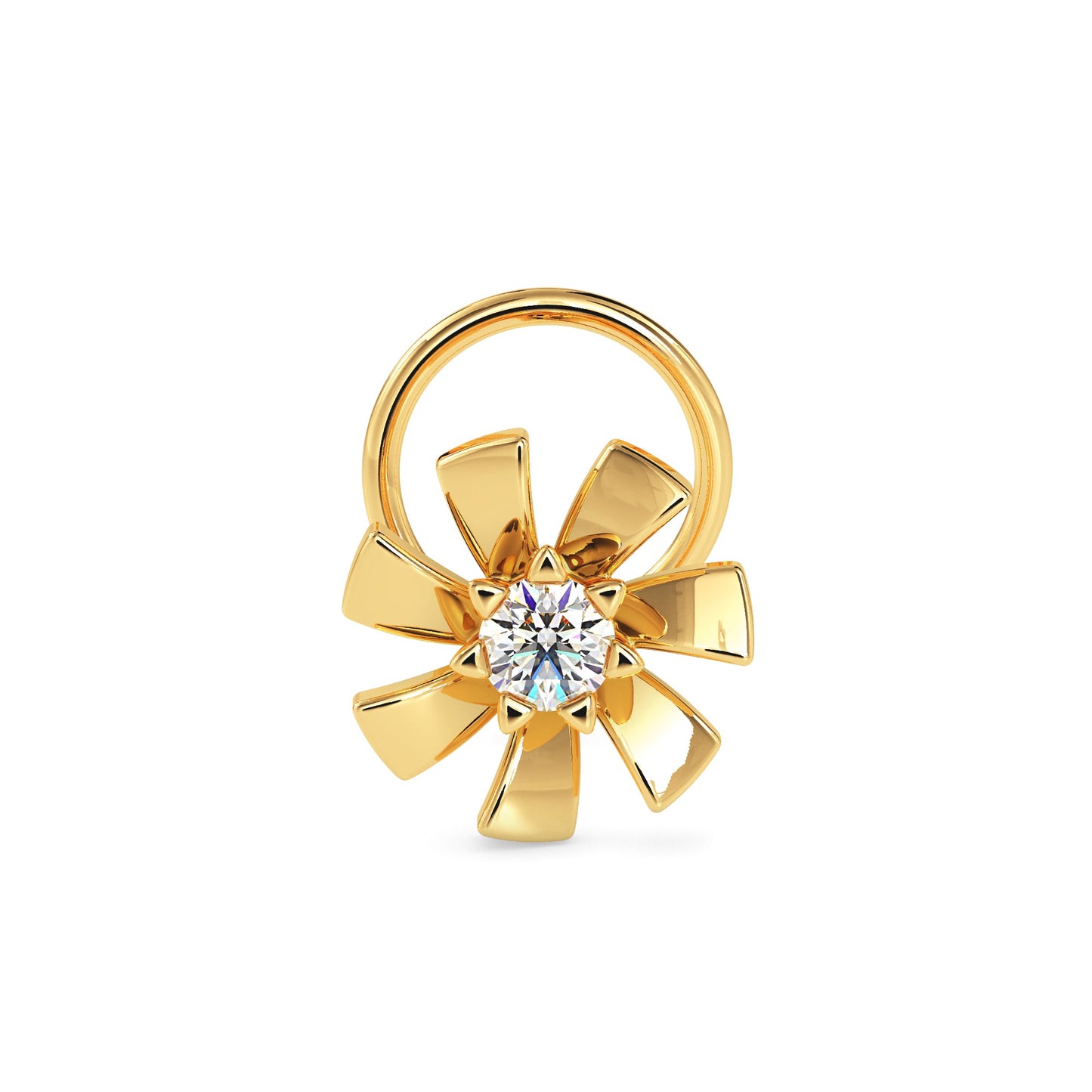 NoseGleam Round Diamond Nose Pin