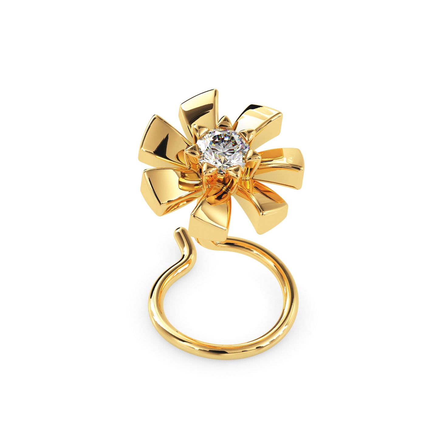 NoseGleam Round Diamond Nose Pin