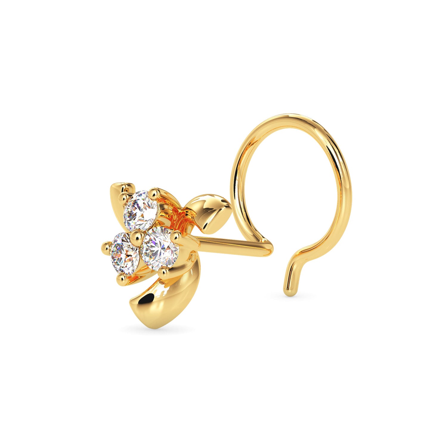 Zinta Round Diamond Nose Pin