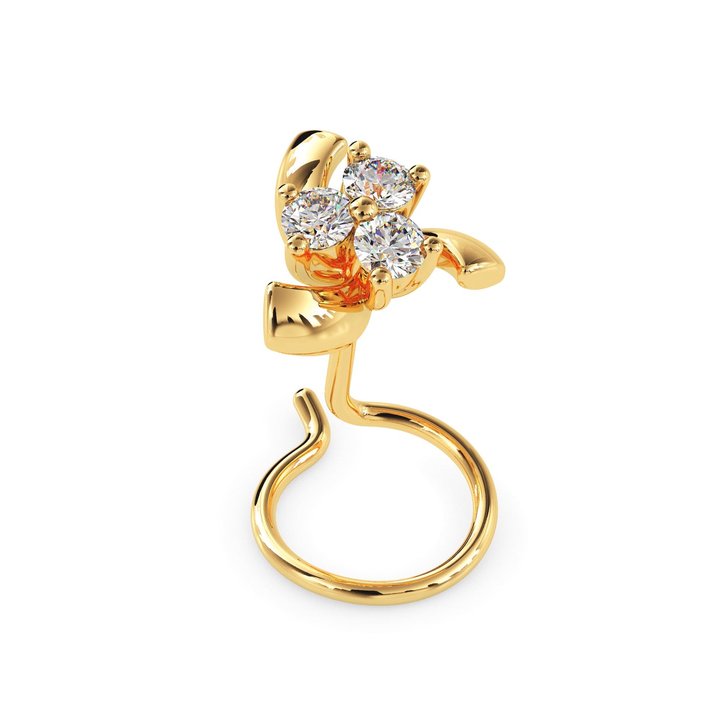 Zinta Round Diamond Nose Pin