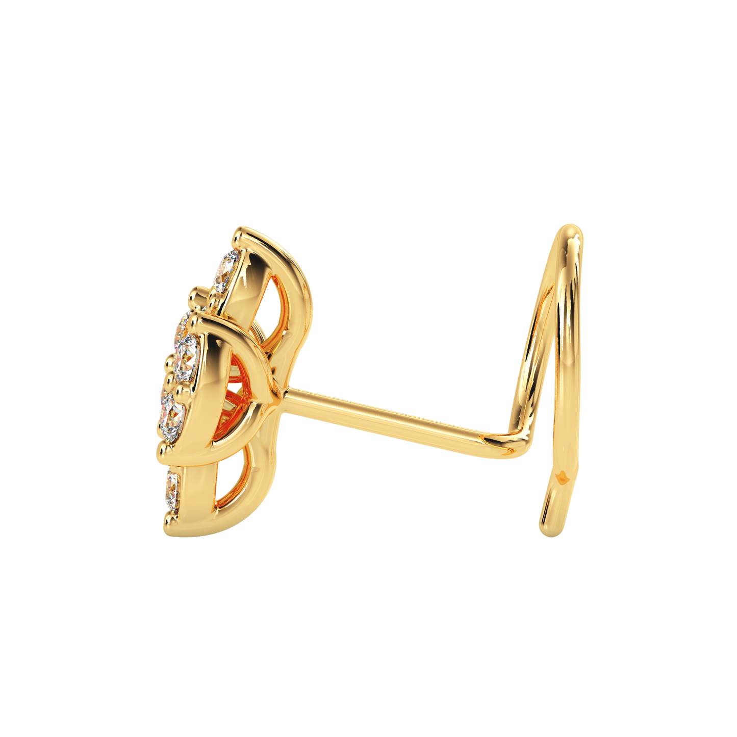 MoonRoot Round Diamond Nose Pin