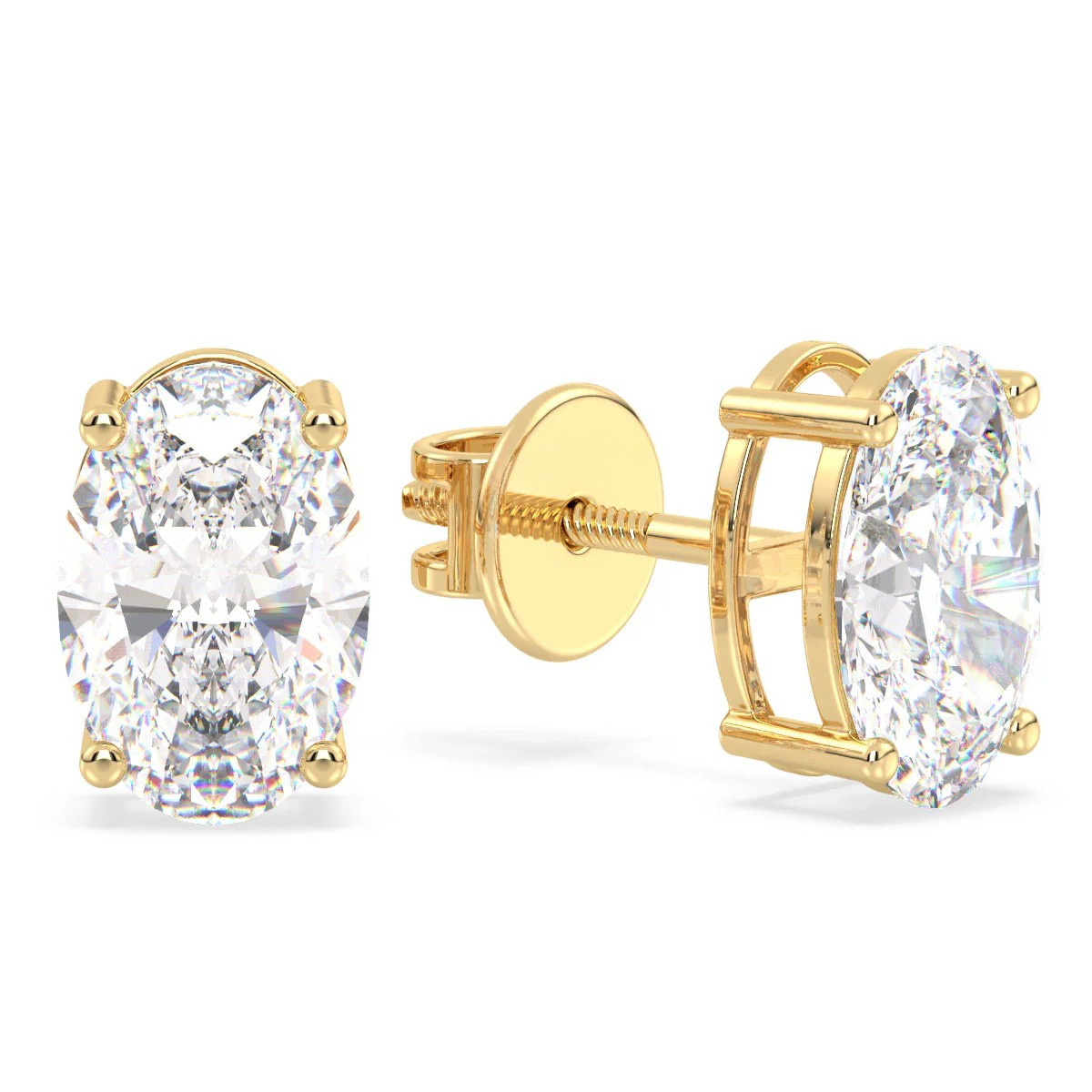 IGI Certified D VVS2 Lab Grown Diamond Oval Cut Solitaire Studs