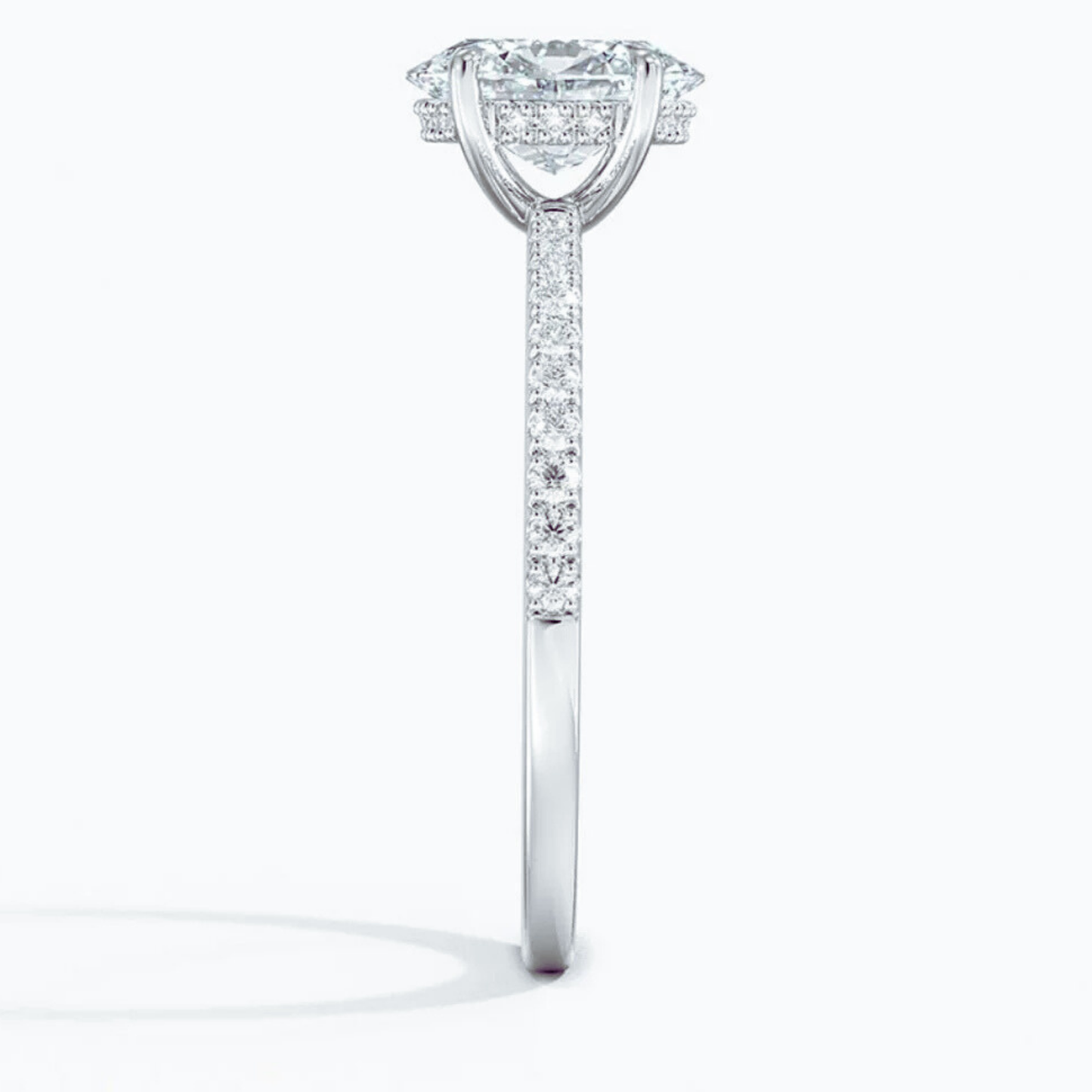 IGI Certified 1CT D VVS2 Lab Grown Diamond Oval Cut Solitaire Ring with Side Stones