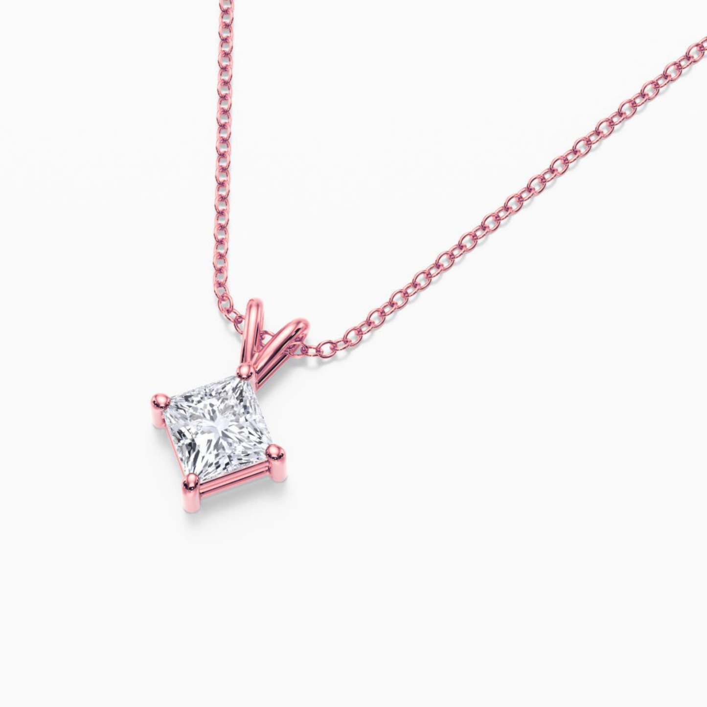 Princess Shape Lab Grown Diamond Pendant D VVS2
