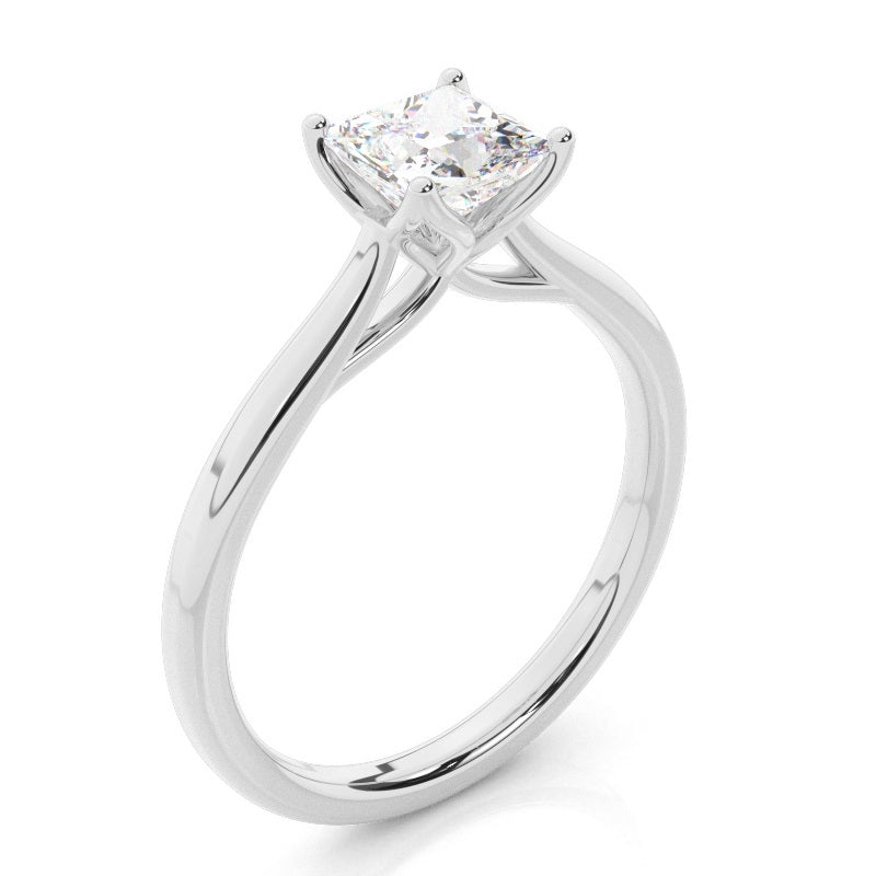 IGI Certified 2CT D VVS2 Lab Grown Diamond Princess Cut Solitaire Ring