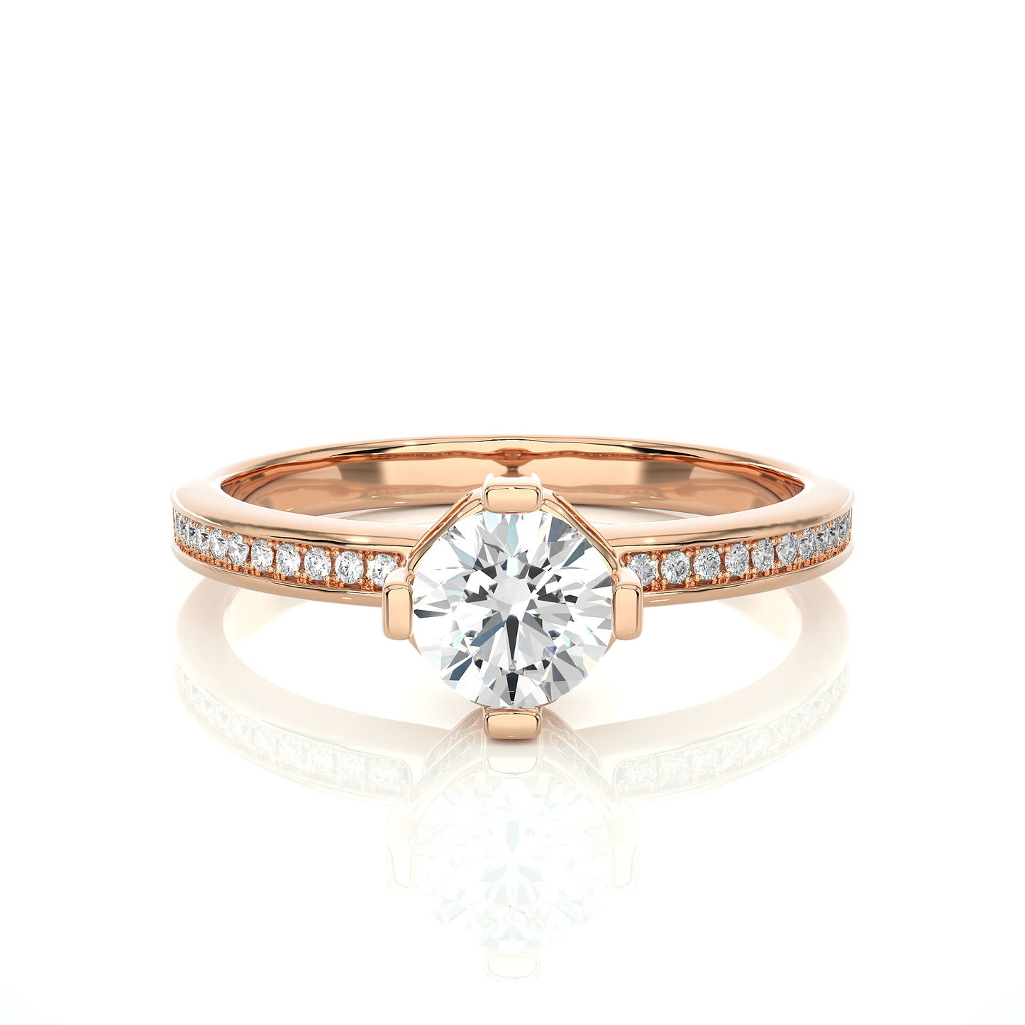 Majestic Crown Solitaire Diamond Ring