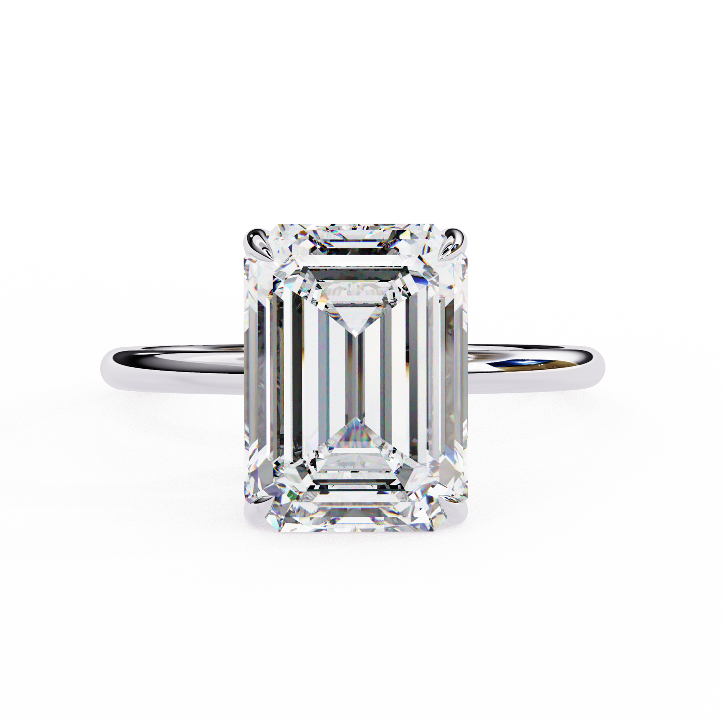 Moonlit Emerald Diamond Ring