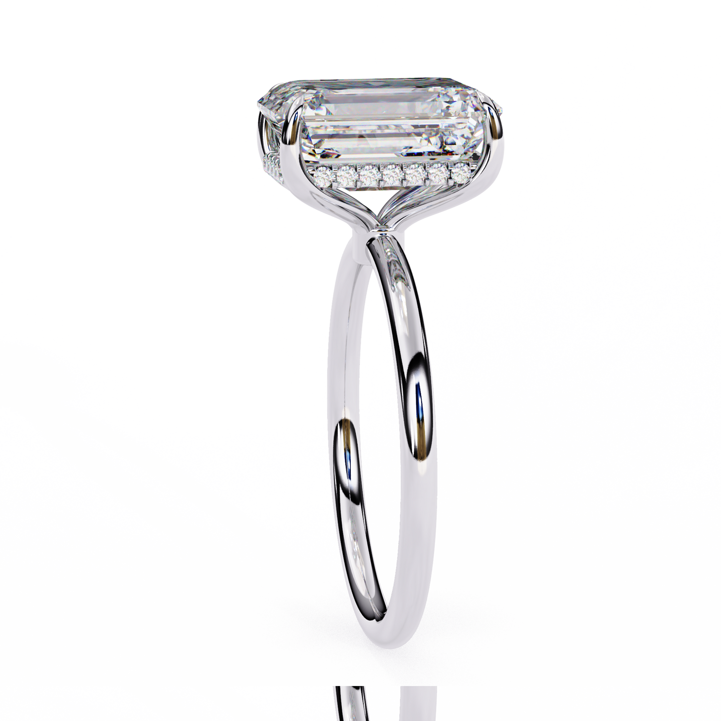 Moonlit Emerald Diamond Ring