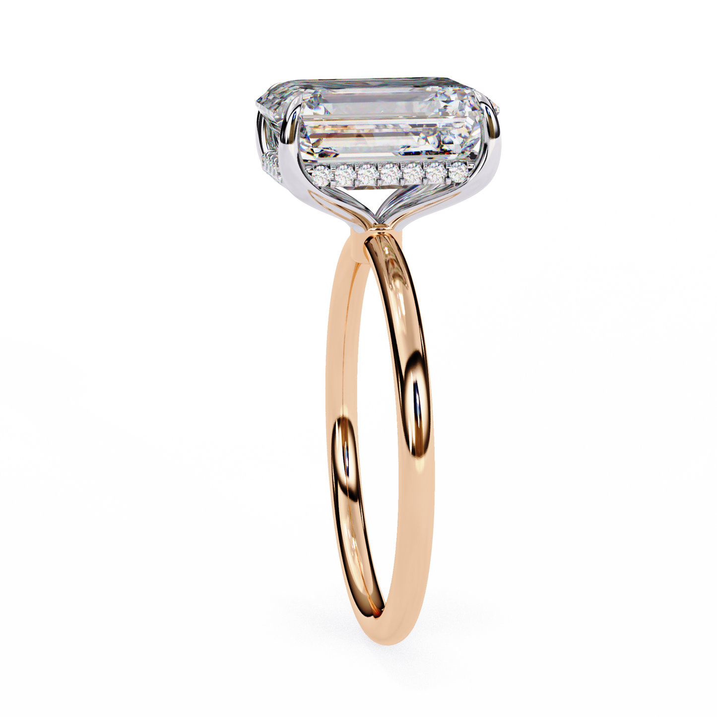 Moonlit Emerald Diamond Ring