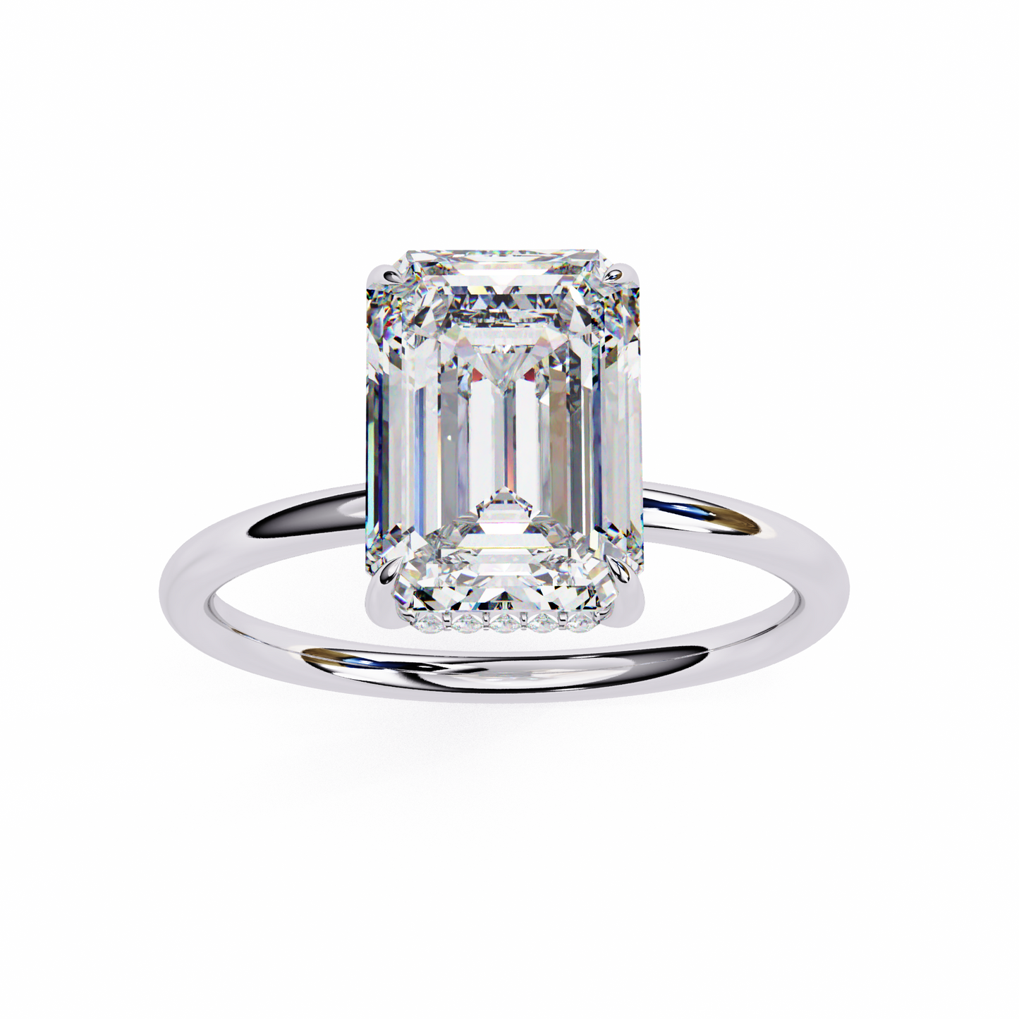 Moonlit Emerald Diamond Ring