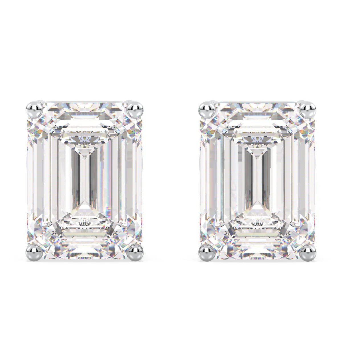 IGI Certified D VVS2 Lab Grown Diamond Emerald Cut Solitaire Studs