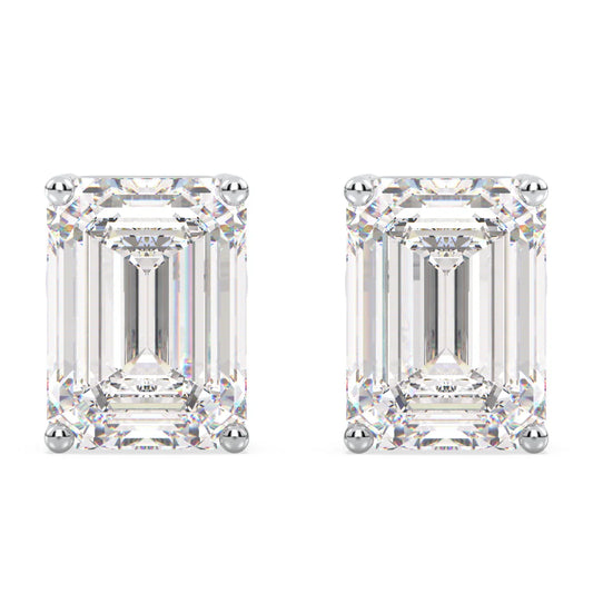 IGI Certified D VVS2 Lab Grown Diamond Emerald Cut Solitaire Studs