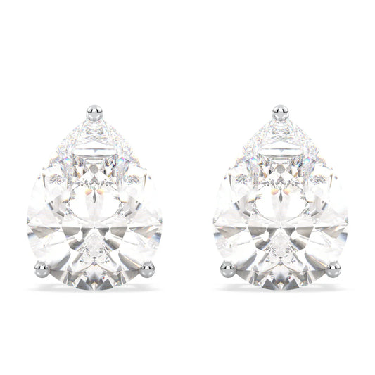 IGI Certified 1ct each D VVS2 Lab Grown Diamond Pear Cut Solitaire Studs