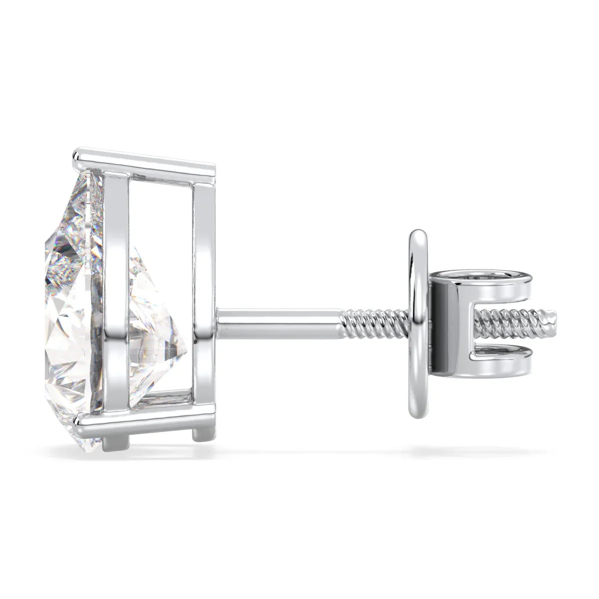 IGI Certified 1ct each D VVS2 Lab Grown Diamond Pear Cut Solitaire Studs