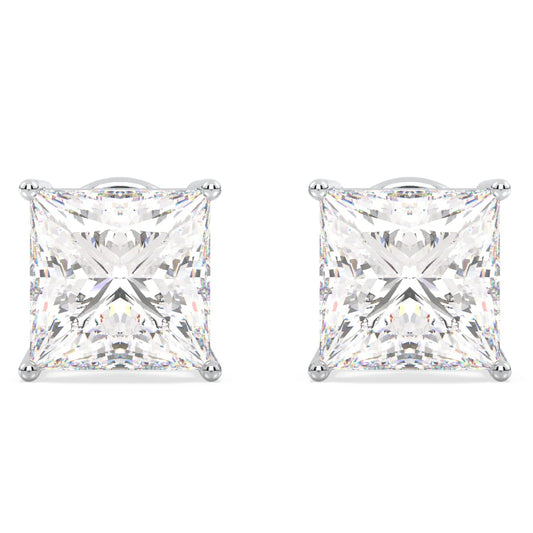 IGI Certified 1ct each D VVS2 Lab Grown Diamond Princess Cut Solitaire Studs