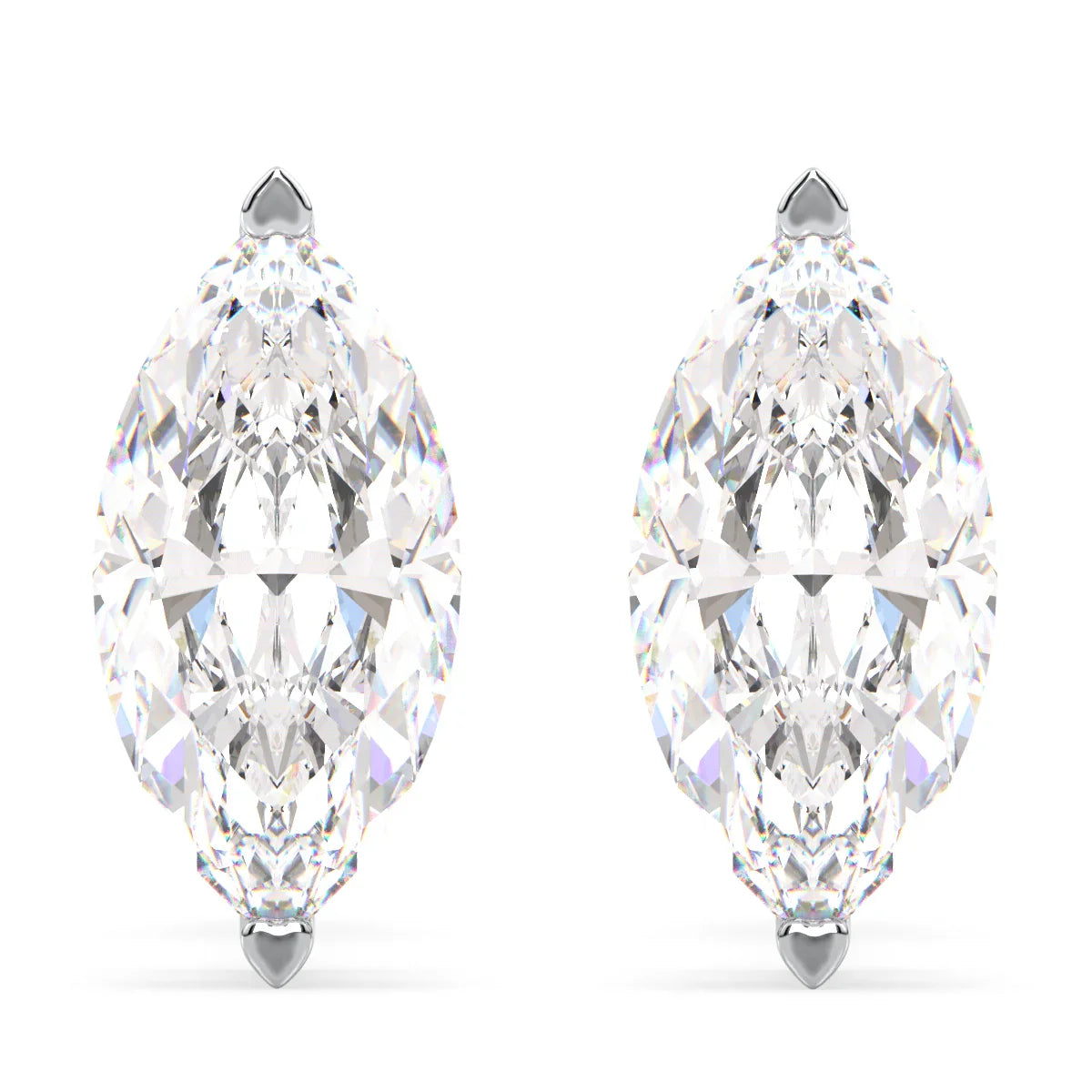 IGI Certified D VVS2 Lab Grown Diamond Marquise Cut Solitaire Studs