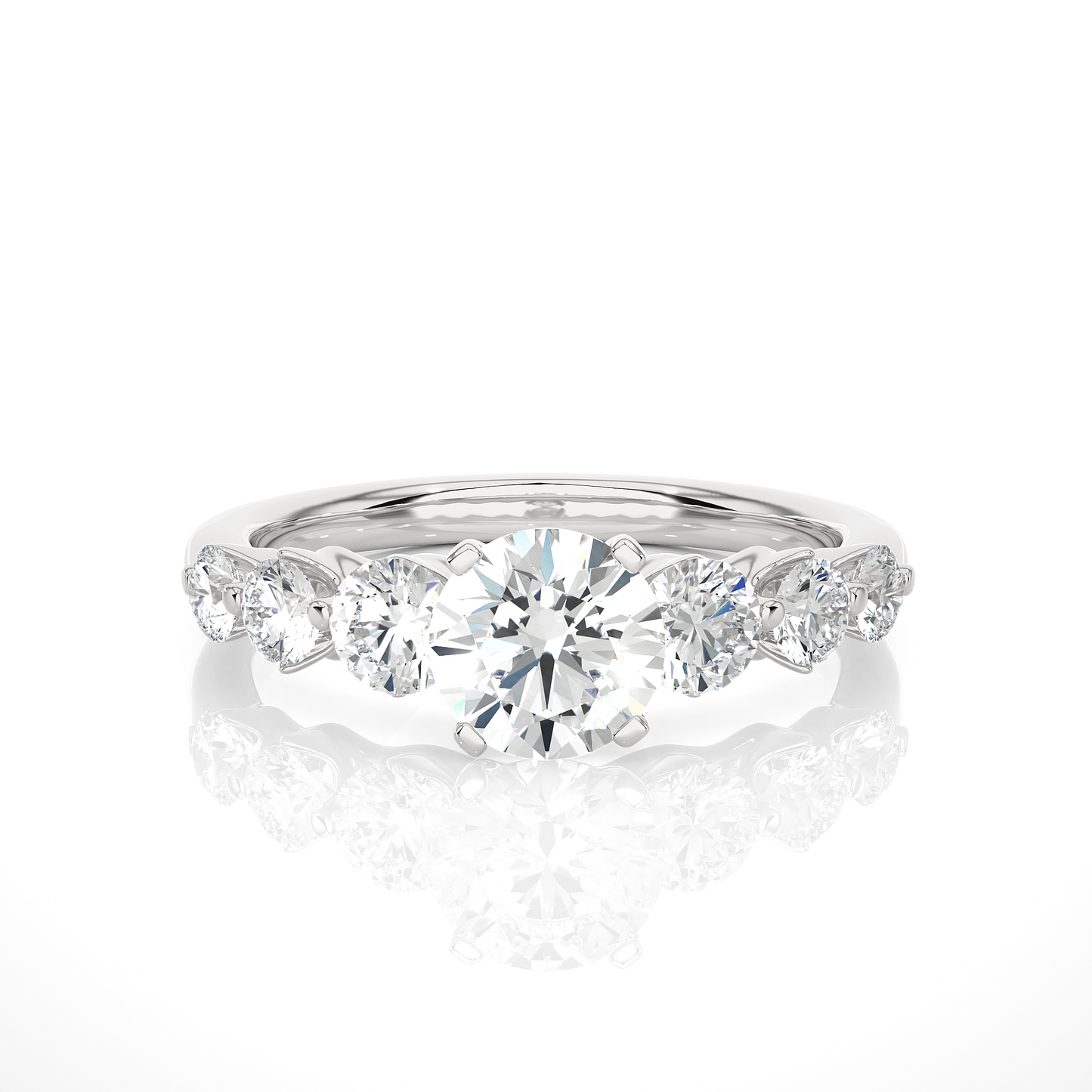 Lucky Seven Round Lab Grown Diamond Ring