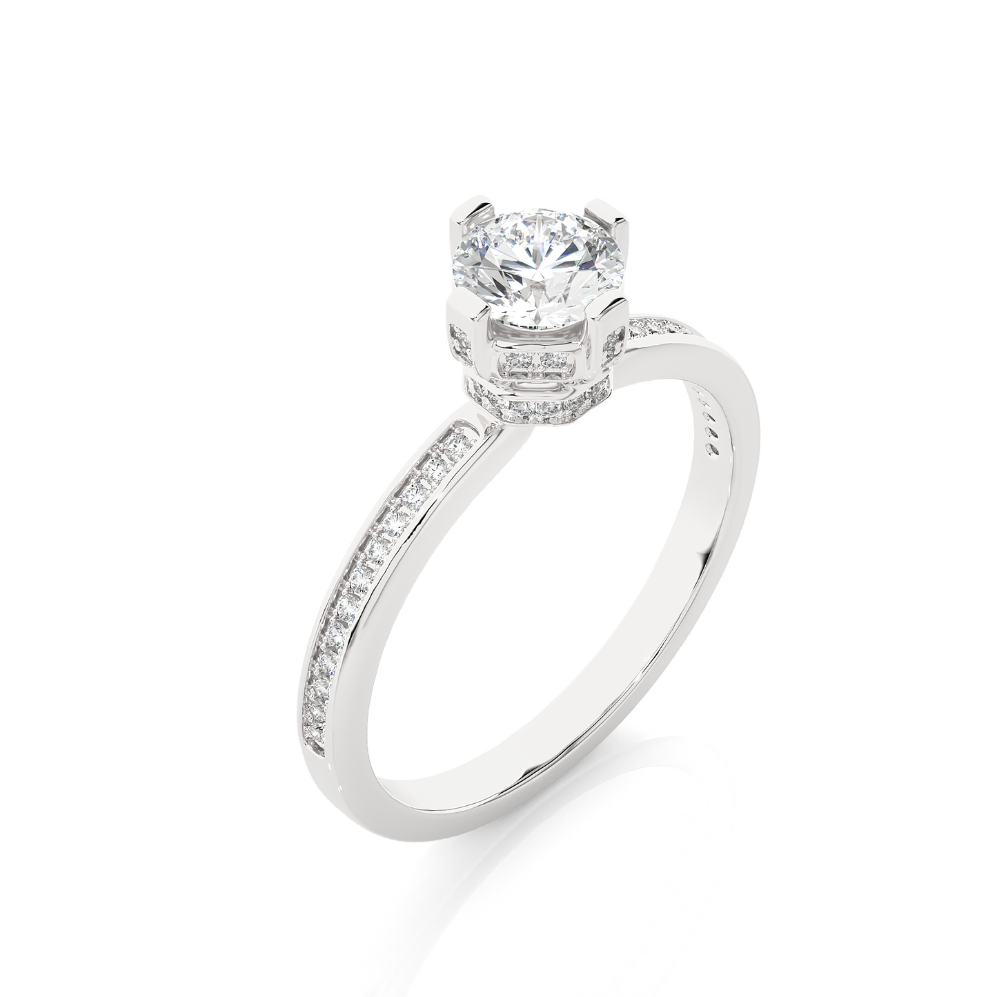 Majestic Crown Solitaire Diamond Ring