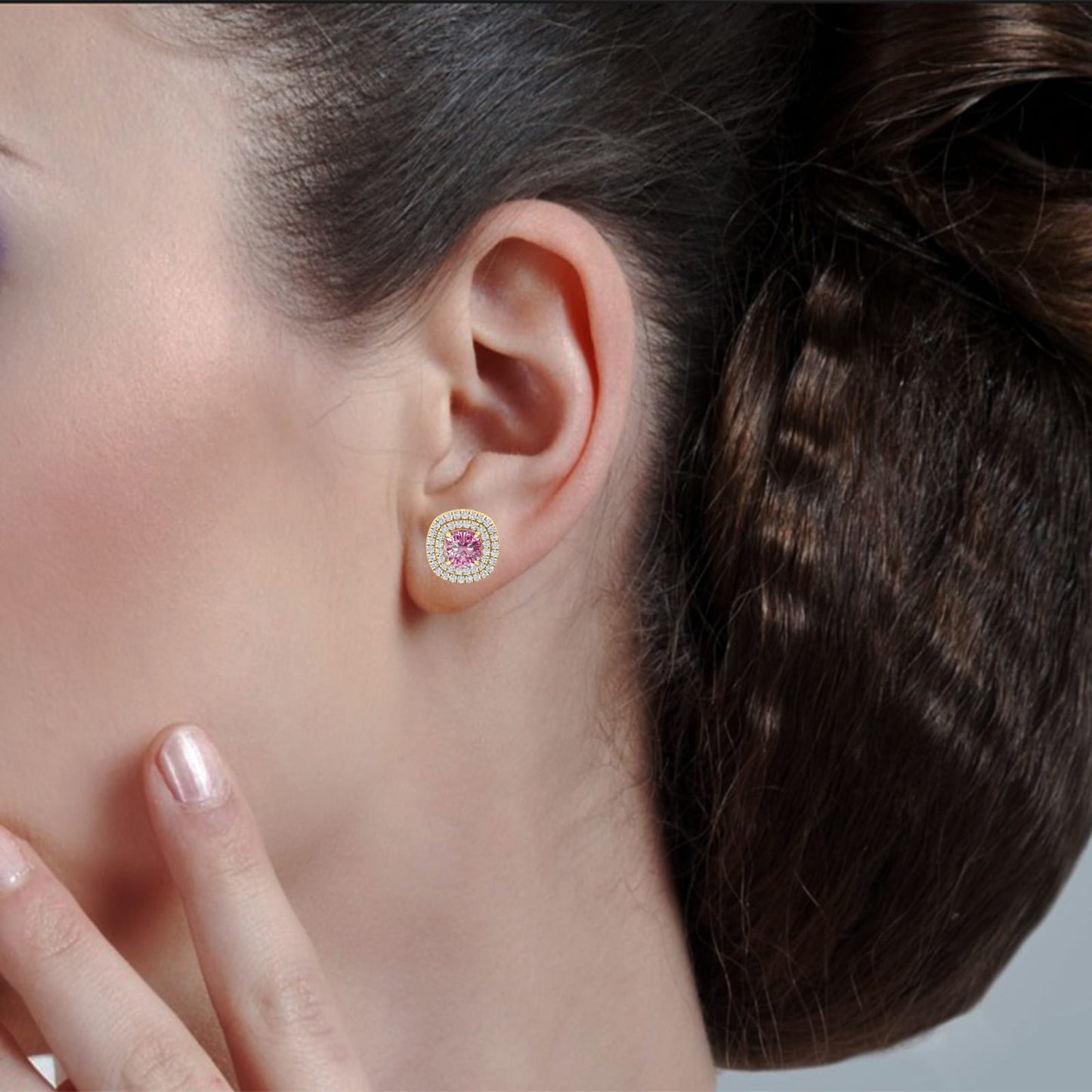 Rosy Dusk Diamond Earrings