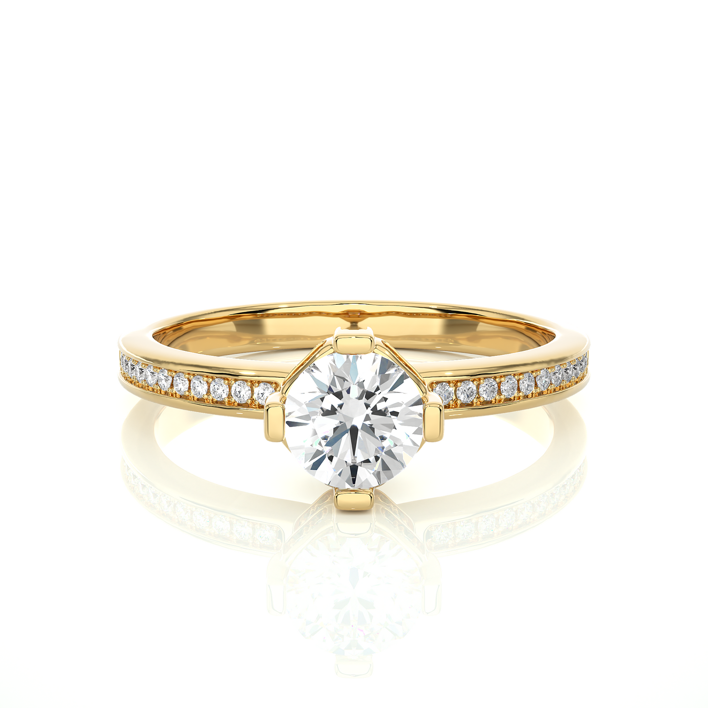 Majestic Crown Solitaire Diamond Ring
