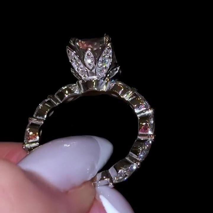 3 Carat Criss Cut Lab Grown Diamond  Ring  | IGI Certified D-E VS1-VVS2 | 14K / 18K Solid Gold |