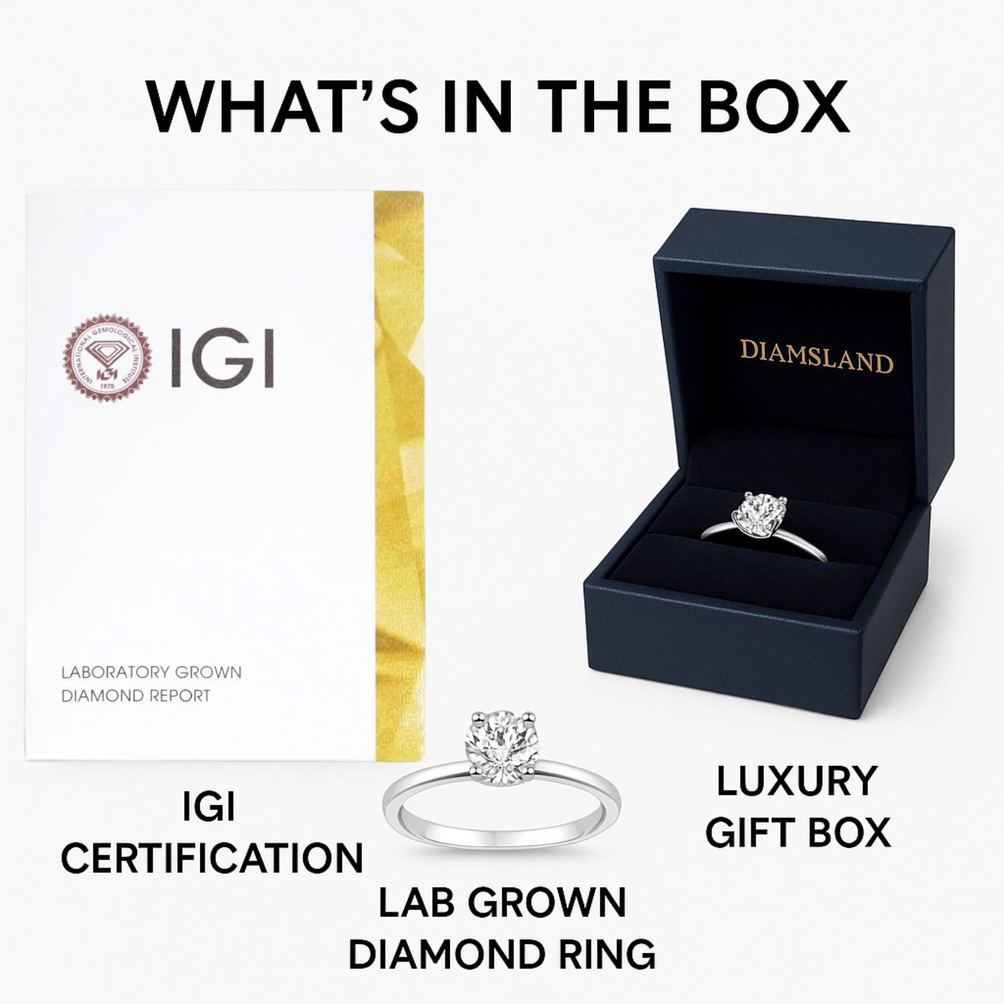 1.5 CARAT Oval  Lab Grown diamond Ring | Oval engagement ring | IGI Certified D color VS1-VVS2 | With 26 Side Round Diamond |