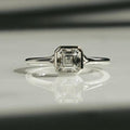 1 Carat Asscher bezel Lab Grown Diamond  Ring Bezel setting | IGI Certified D-E VS1-VVS2 | 14K / 18K Solid Gold | 1 to 3 Carat