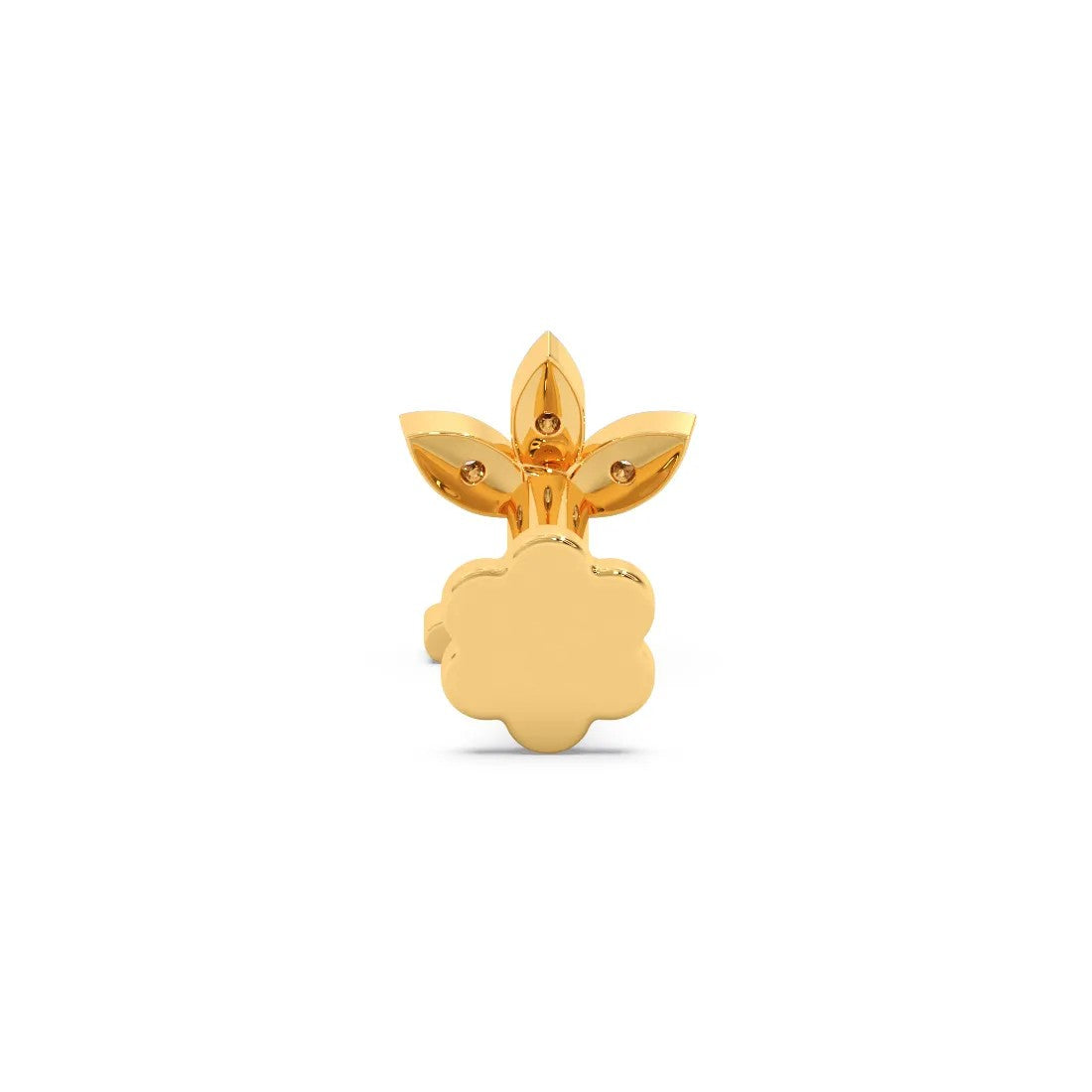 Petal Bloom Round Diamond Nose Pin