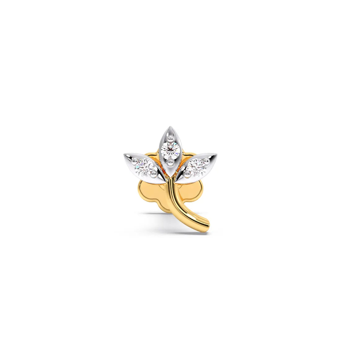 Petal Bloom Round Diamond Nose Pin
