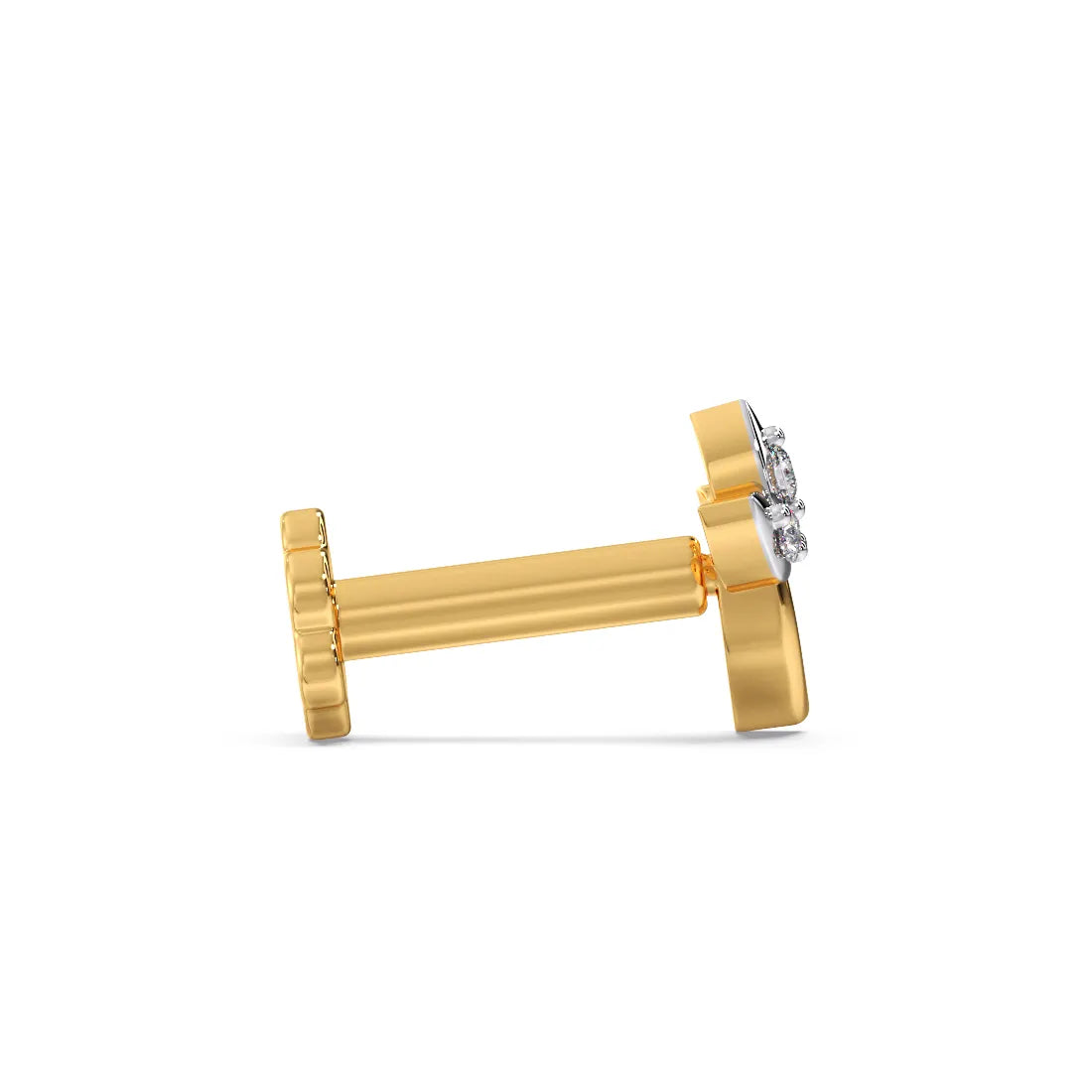 Petal Bloom Round Diamond Nose Pin