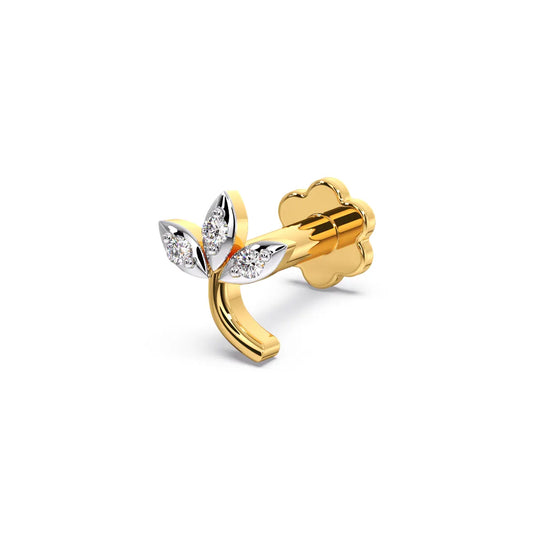 Petal Bloom Round Diamond Nose Pin